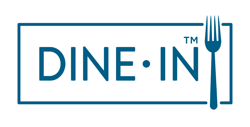 Dine In Meals Blue Logo with White background